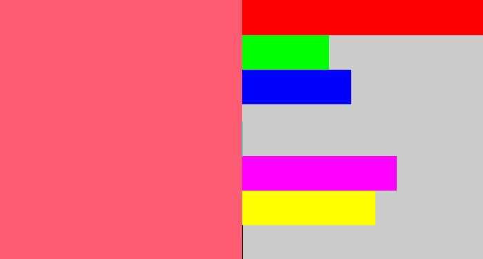Hex color #ff5d73 - coral pink