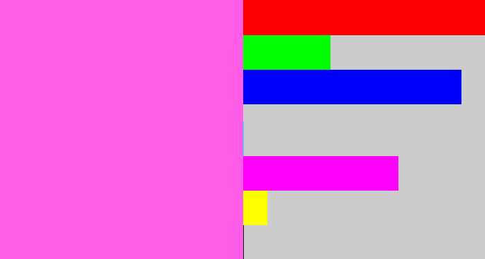 Hex color #ff5de5 - candy pink