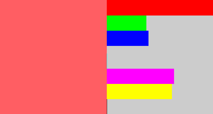 Hex color #ff5e63 - coral pink