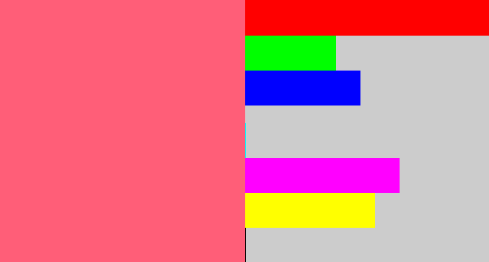 Hex color #ff5e78 - warm pink