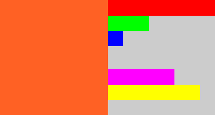 Hex color #ff6124 - reddish orange