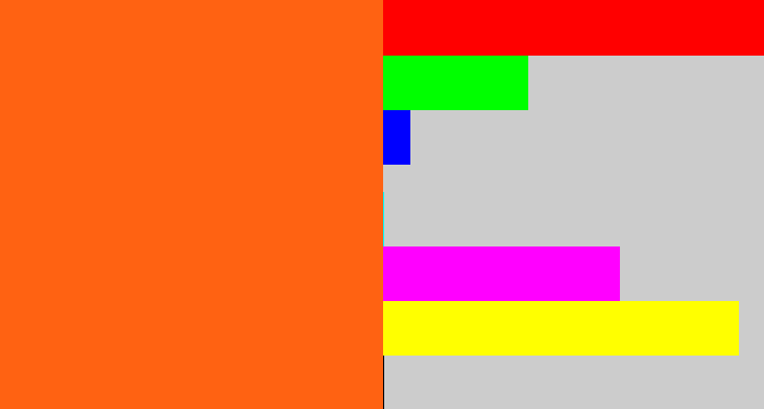 Hex color #ff6212 - bright orange