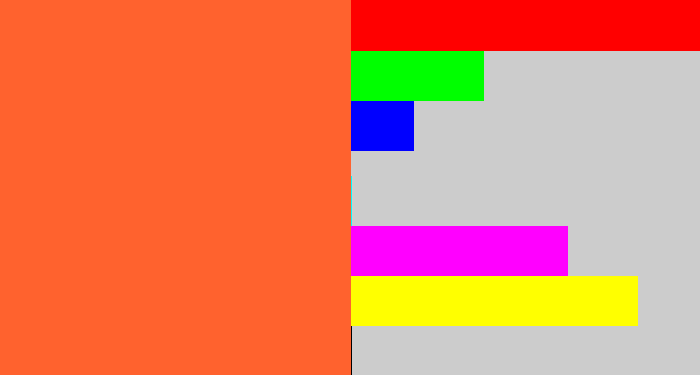 Hex color #ff622e - reddish orange