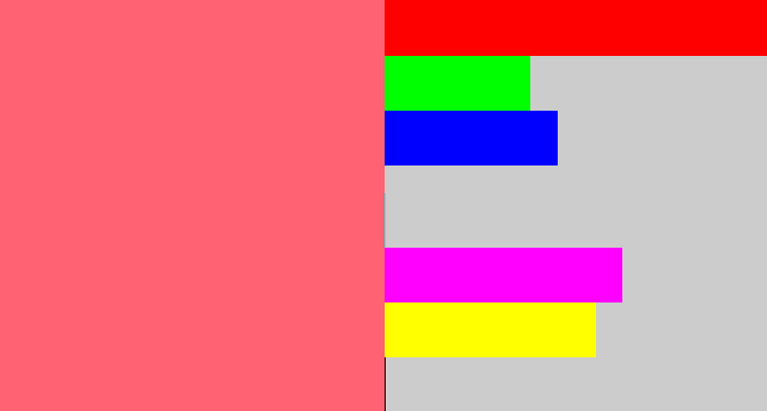 Hex color #ff6272 - coral pink