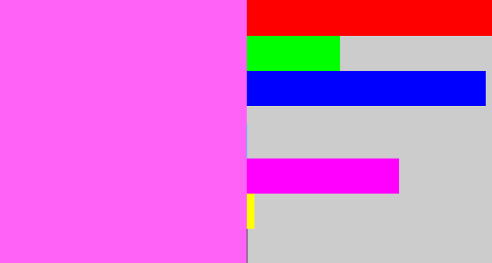 Hex color #ff62f7 - light magenta