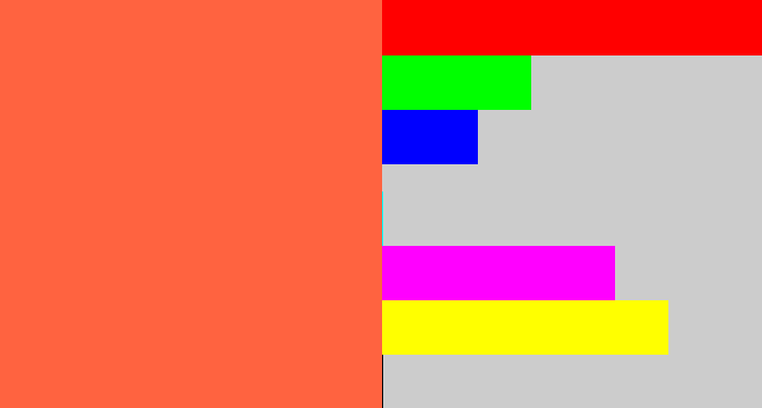 Hex color #ff6340 - coral