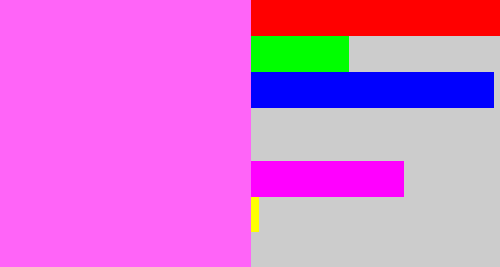 Hex color #ff64f8 - light magenta