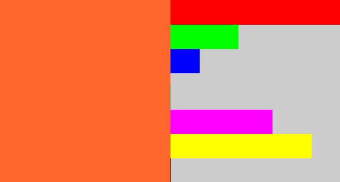 Hex color #ff672c - pinkish orange