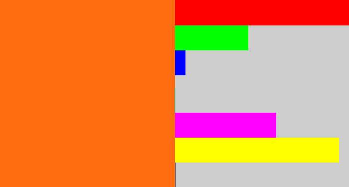 Hex color #ff6c0f - orange