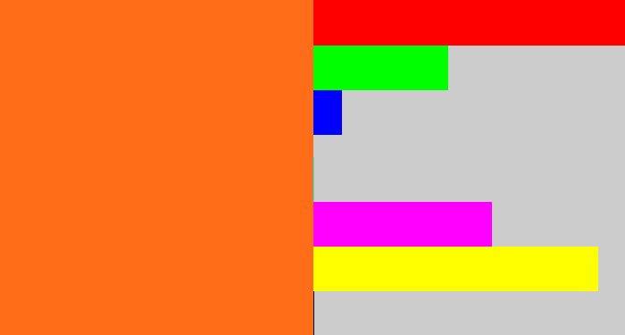 Hex color #ff6d18 - orange