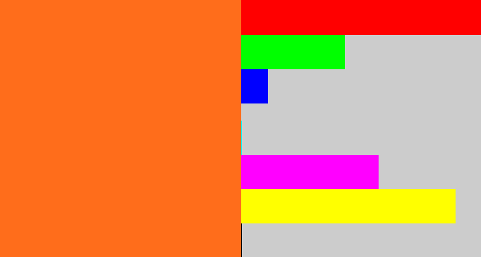 Hex color #ff6d1b - orange