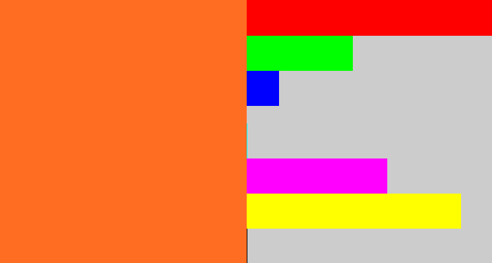 Hex color #ff6d22 - orange