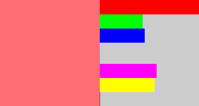 Hex color #ff6d74 - salmon