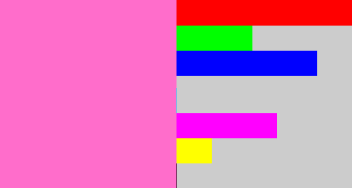 Hex color #ff6dcb - bubblegum