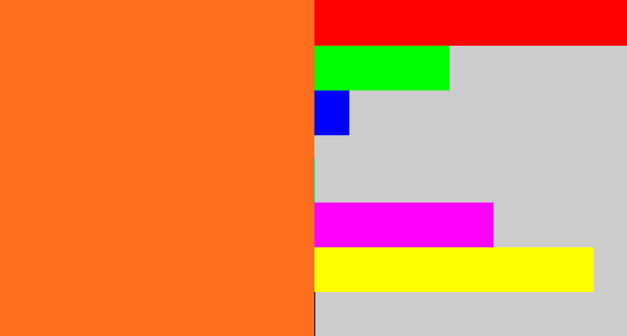 Hex color #ff6e1c - orange