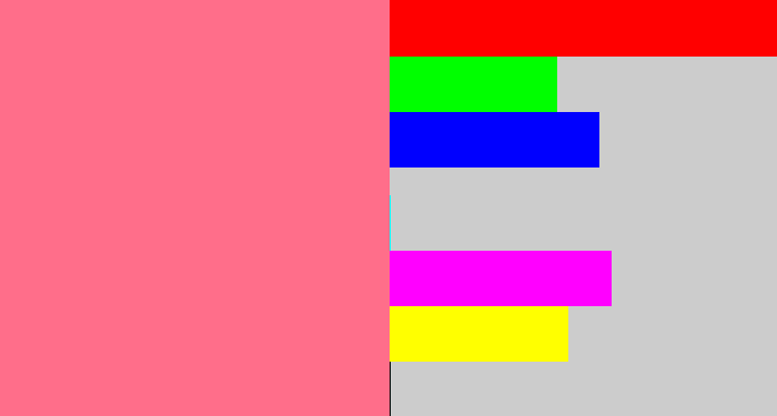 Hex color #ff6e8a - rosy pink