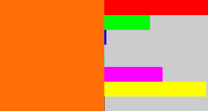 Hex color #ff6f06 - orange