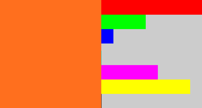 Hex color #ff6f1e - orange