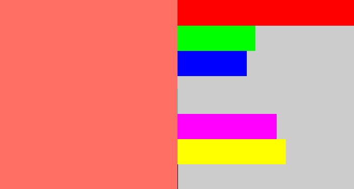 Hex color #ff6f64 - salmon