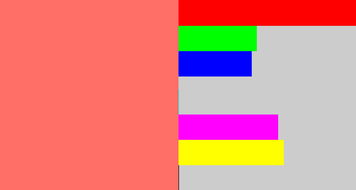 Hex color #ff6f68 - salmon