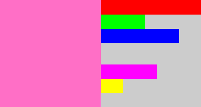 Hex color #ff6fc6 - bubblegum