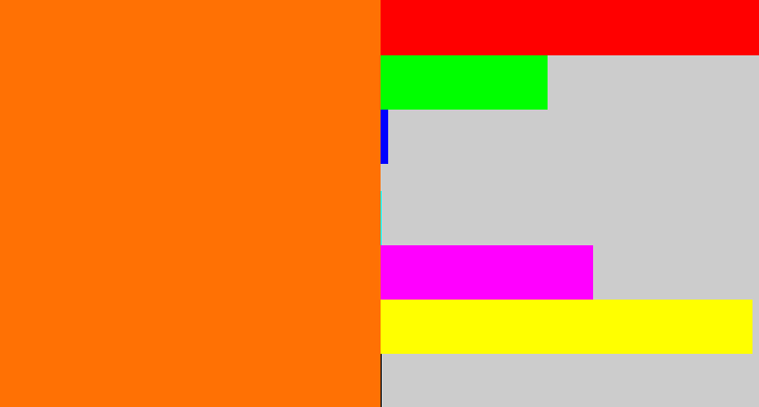 Hex color #ff7104 - orange