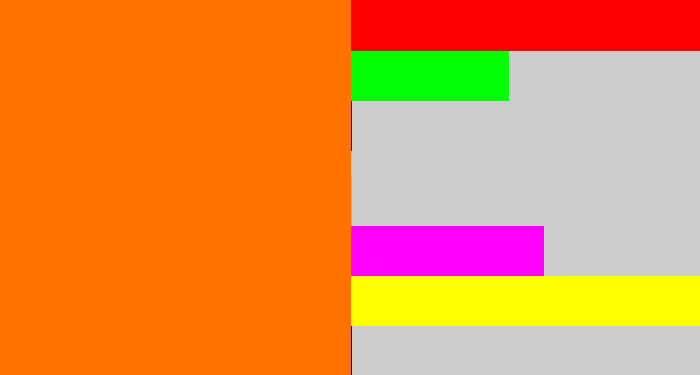 Hex color #ff7200 - orange