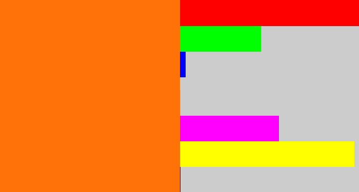 Hex color #ff7208 - orange