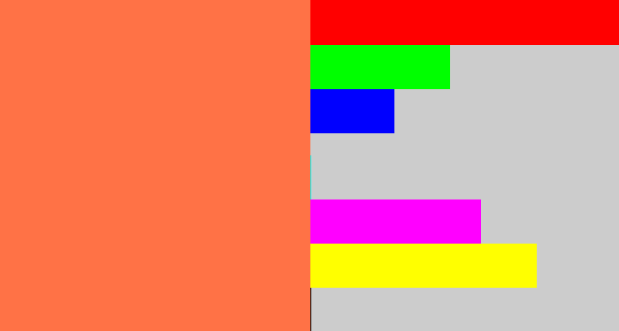 Hex color #ff7246 - pinkish orange