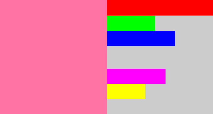 Hex color #ff72a3 - carnation pink