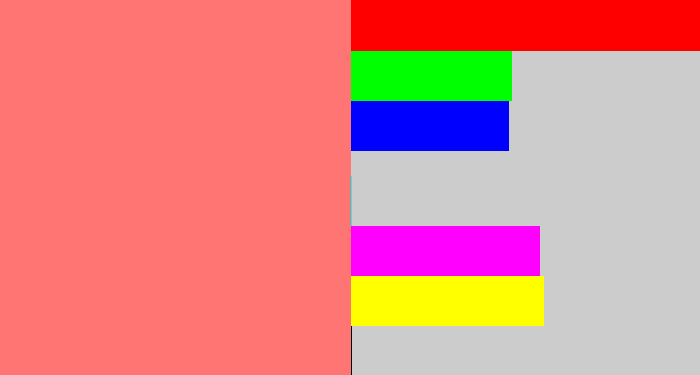 Hex color #ff7574 - salmon