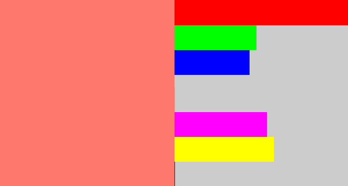 Hex color #ff786e - salmon