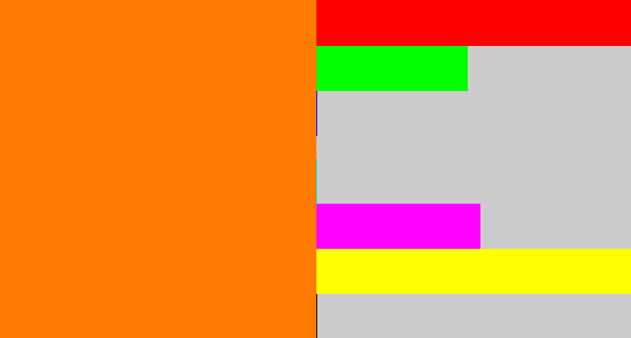 Hex color #ff7b01 - pumpkin orange