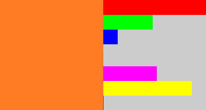 Hex color #ff7b24 - dusty orange