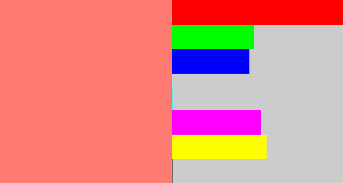 Hex color #ff7b72 - salmon