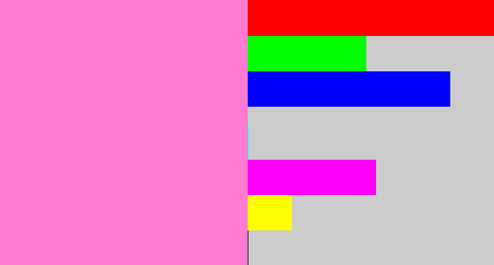 Hex color #ff7bd2 - bubblegum pink