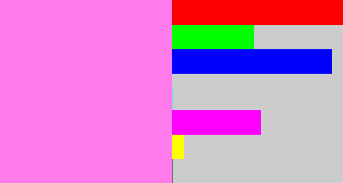 Hex color #ff7bec - purply pink
