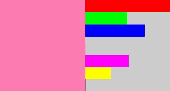 Hex color #ff7cb2 - carnation pink