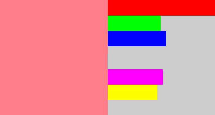 Hex color #ff7d89 - blush pink