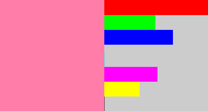 Hex color #ff7da8 - carnation pink