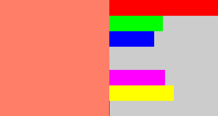 Hex color #ff7e68 - salmon