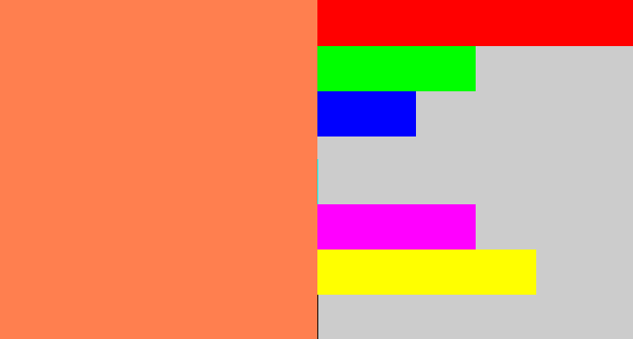 Hex color #ff7f4f - orangish