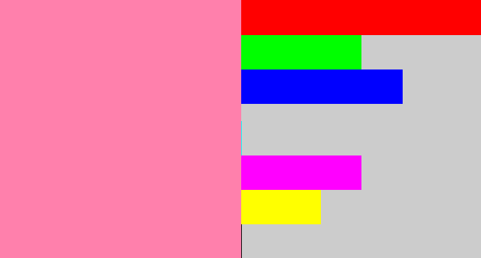 Hex color #ff80ac - carnation pink