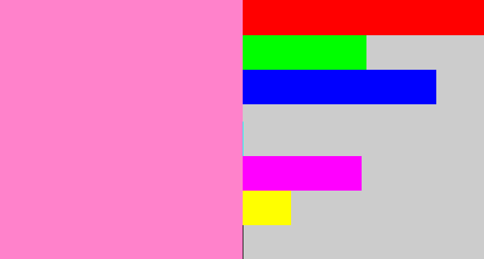 Hex color #ff82cb - bubblegum pink