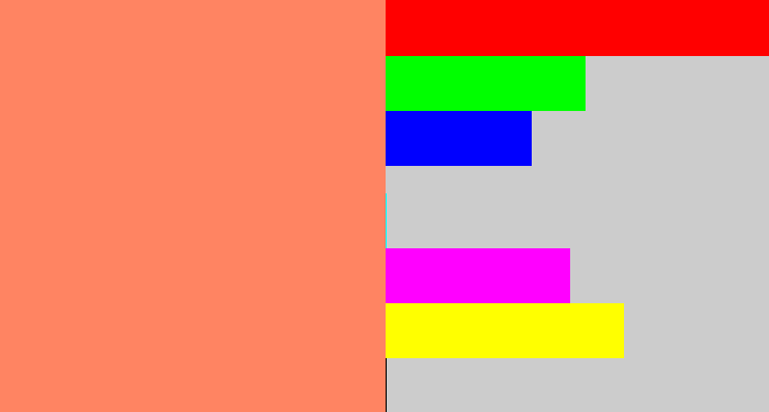 Hex color #ff8462 - salmon