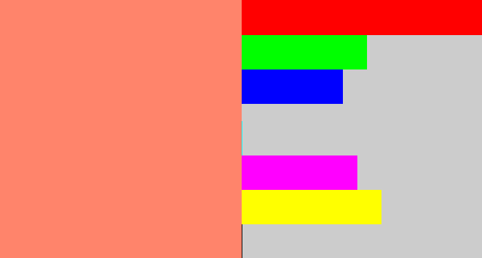 Hex color #ff846b - salmon