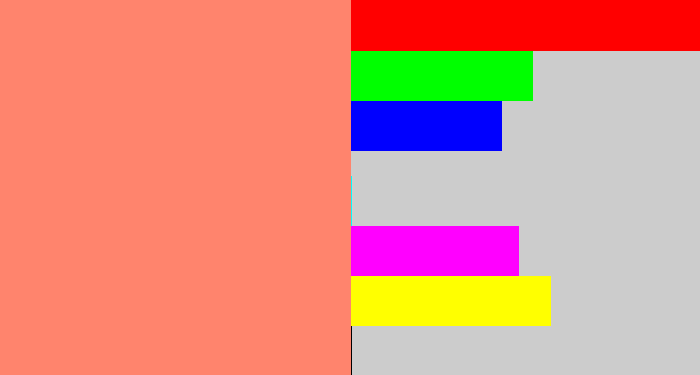 Hex color #ff846d - salmon