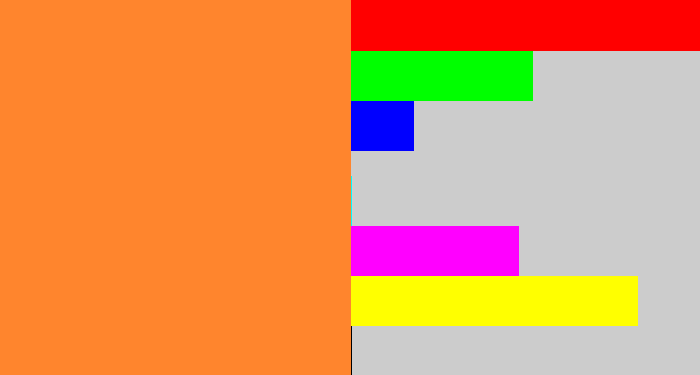 Hex color #ff852d - dusty orange