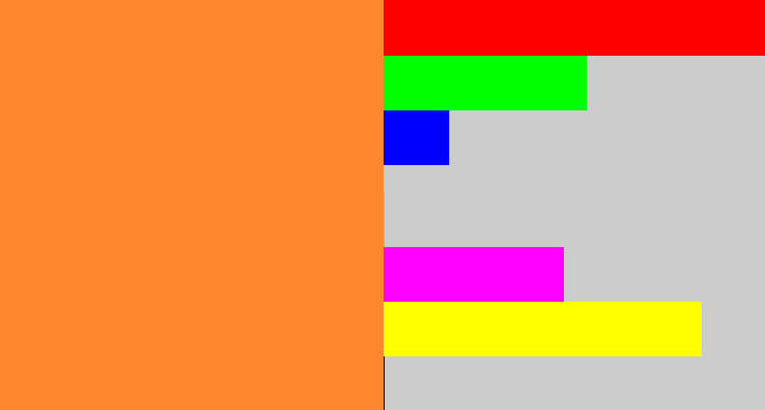 Hex color #ff862c - dusty orange