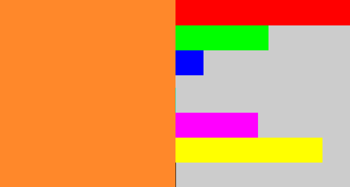 Hex color #ff882a - dusty orange